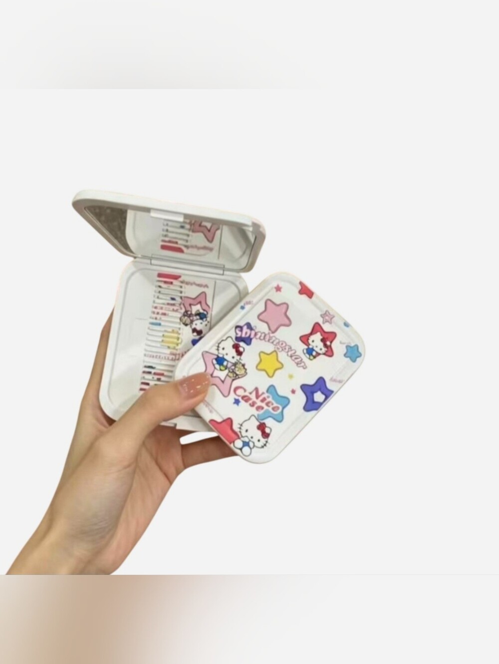 Sanrio Hello Kitty Portable Folding Makeup Mirror with Built In Comb NEW